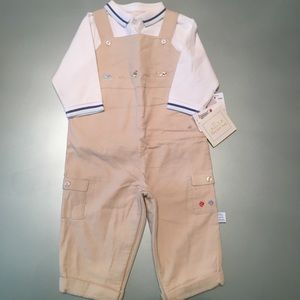 NWT: 2-Piece: Stacy Claire Boyd LS Polo & Overalls